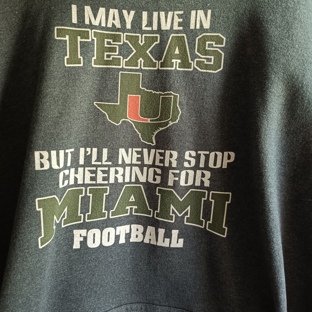 University Of Miami Football Fan  Sweater Hoodie 3XL Texas Casual Gym Dad NCAA